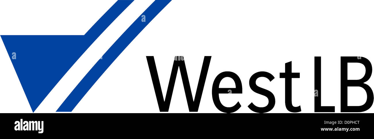 Logo der WestLB mit Sitz in Düsseldorf. Stockfoto