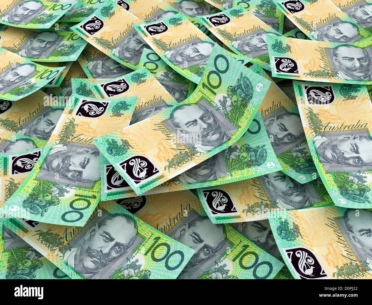 Australische Währung Nahaufnahme. 100 AUD Stockfoto