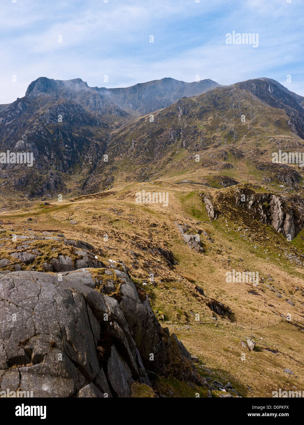 Y-Garn (947m) Bestandteil der Glyderau. Snowdonia-Wales Stockfoto