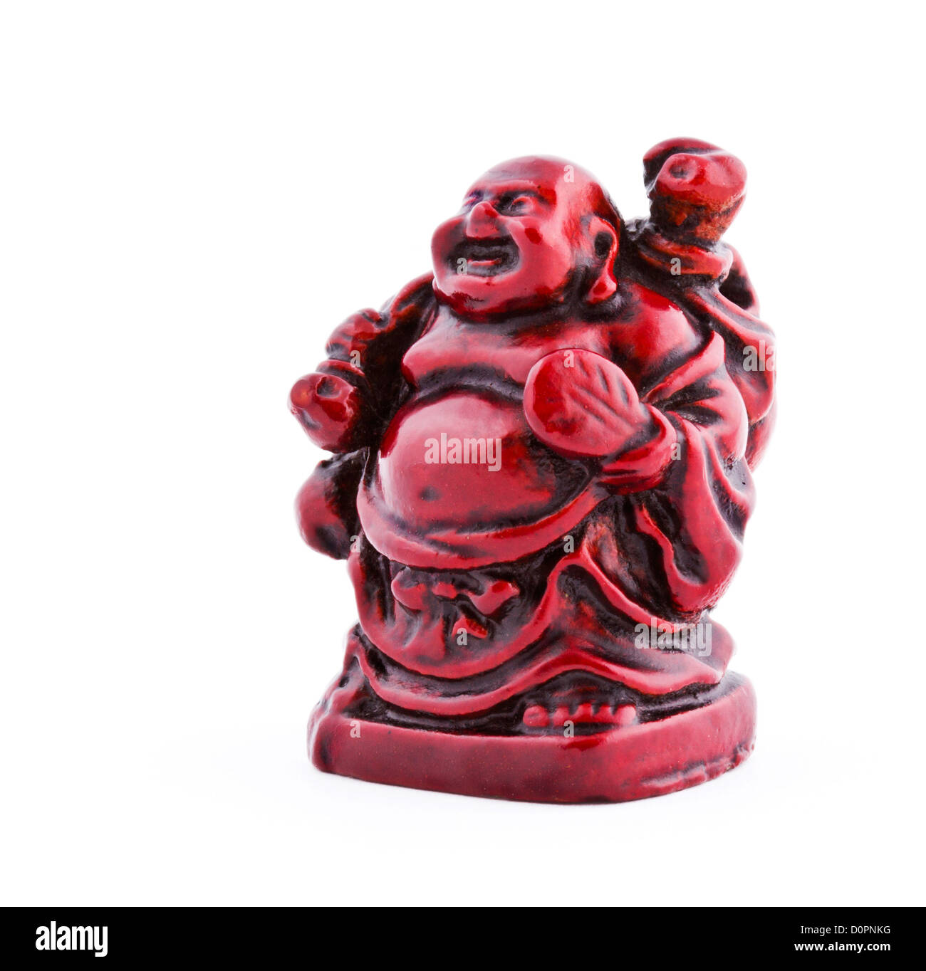 Netsuke Figur isoliert auf weißem Hintergrund. Close-up Stockfoto