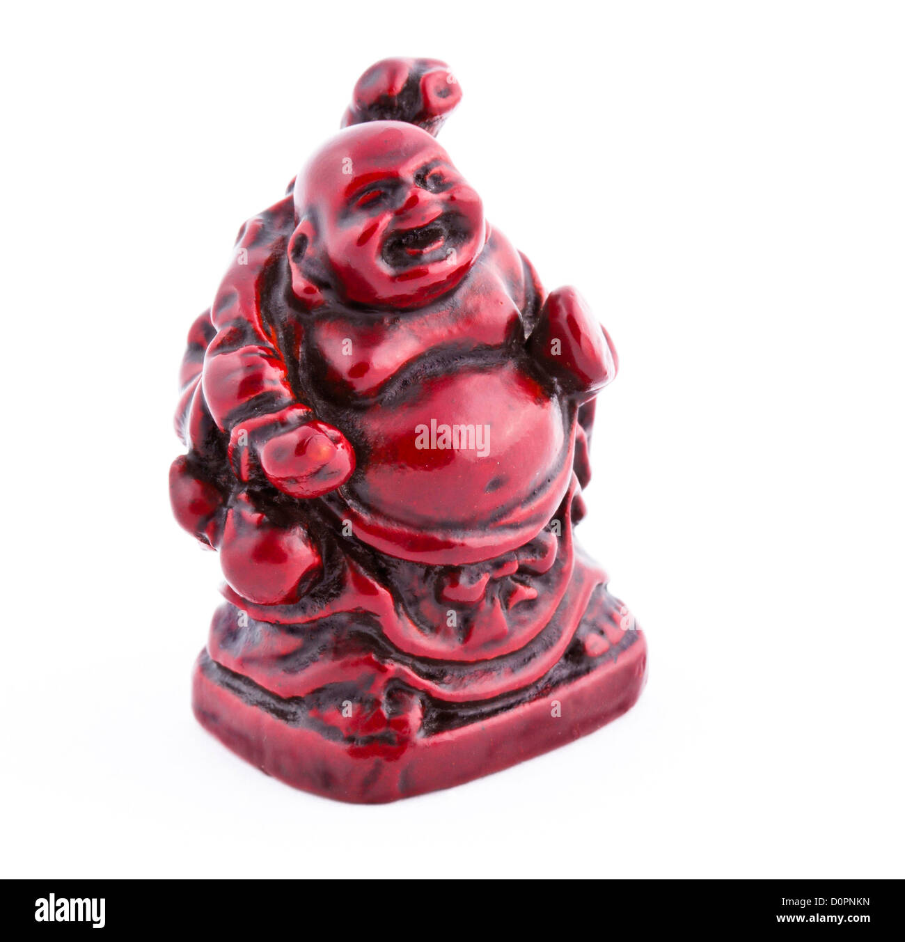 Netsuke Figur isoliert auf weißem Hintergrund. Close-up Stockfoto