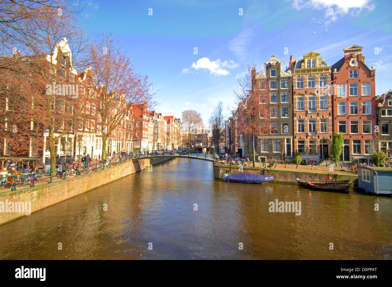 Malerische Stadt von Amsterdam in den Niederlanden Stockfoto
