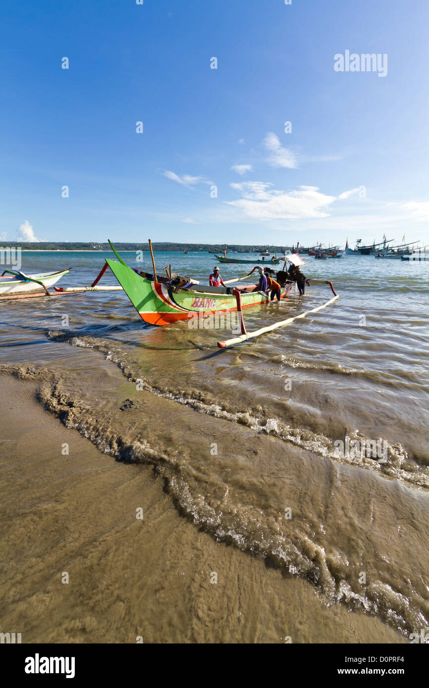 Landschaft am Strand von Jimbaran auf Bali, Indonesien Stockfoto