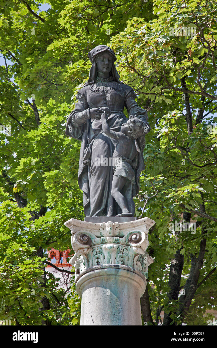 Levoca - Spalte der Heiligen Elisabeth - Slowakei Stockfoto