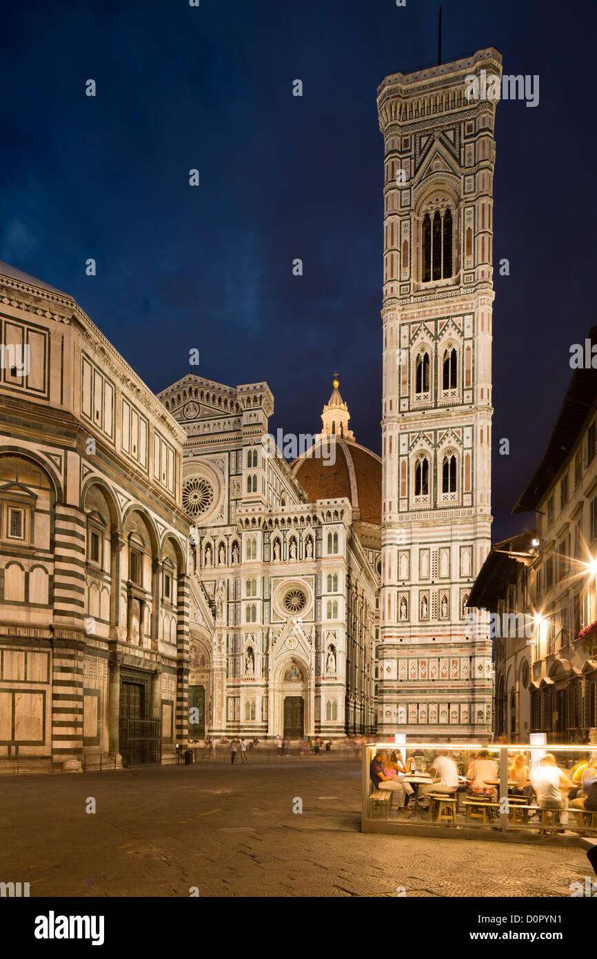 Der Dom, Campanile und Baptisterium, von der Piazza del Duomo, Florenz, Toskana, Italien Stockfoto