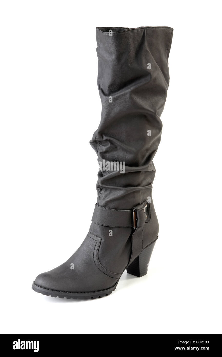 Eine weibliche schwarze Stiefel Stockfoto
