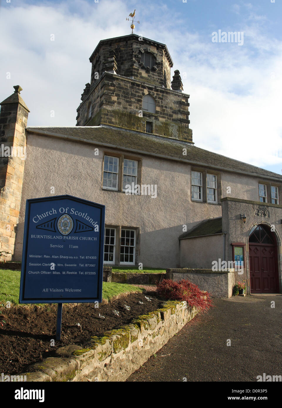 Burntisland Pfarrkirche Fife, Schottland, November 2012 Stockfoto