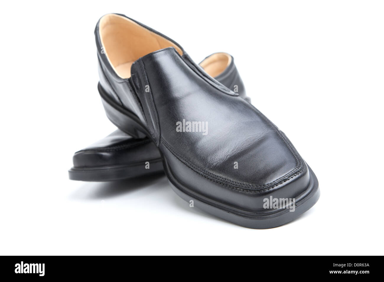 Schwarzer Mann Schuhe isoliert Stockfoto