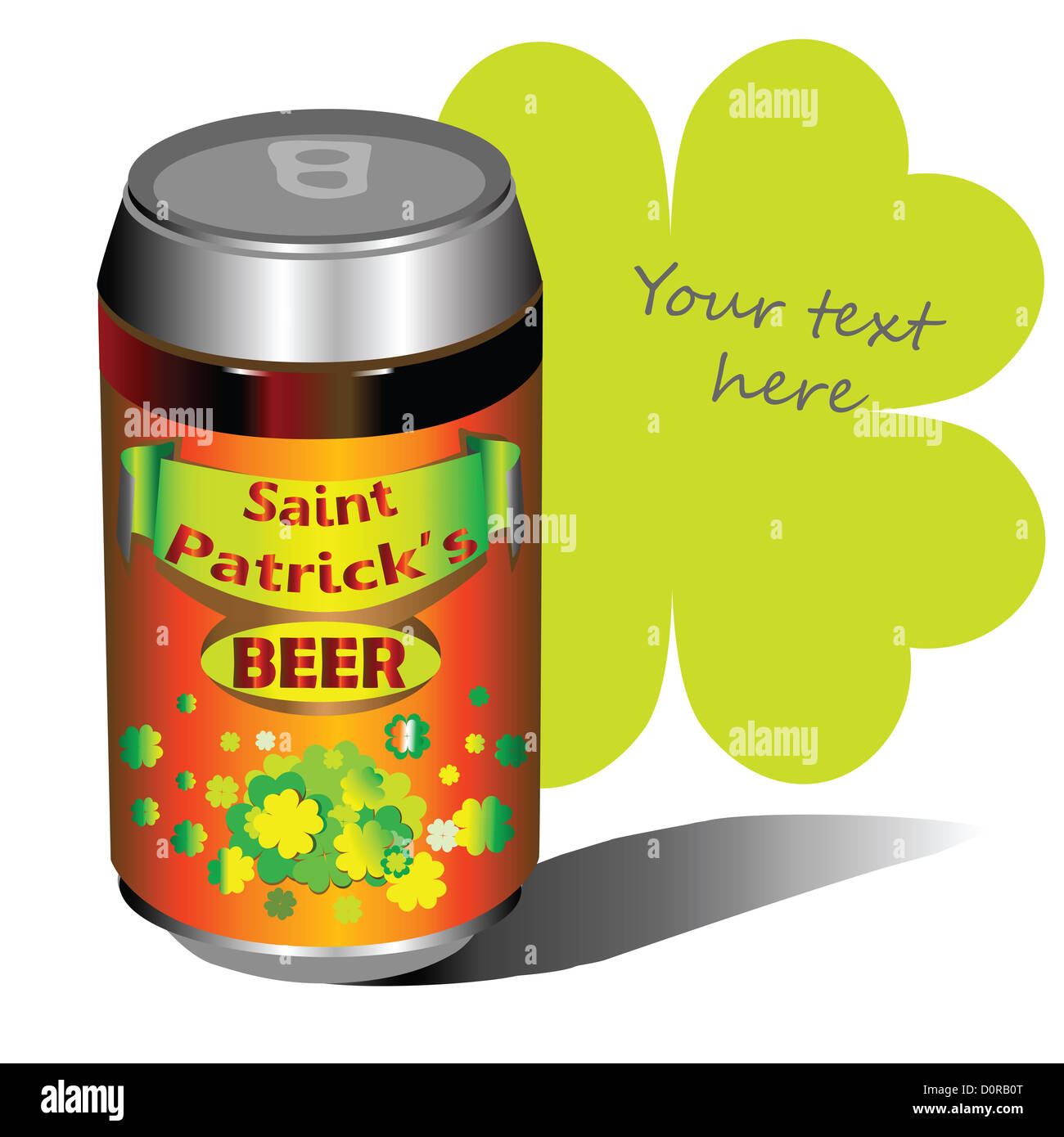 Lucky Shamrock Bierkarte für Saint Patricks Day Einladungen Stockfoto