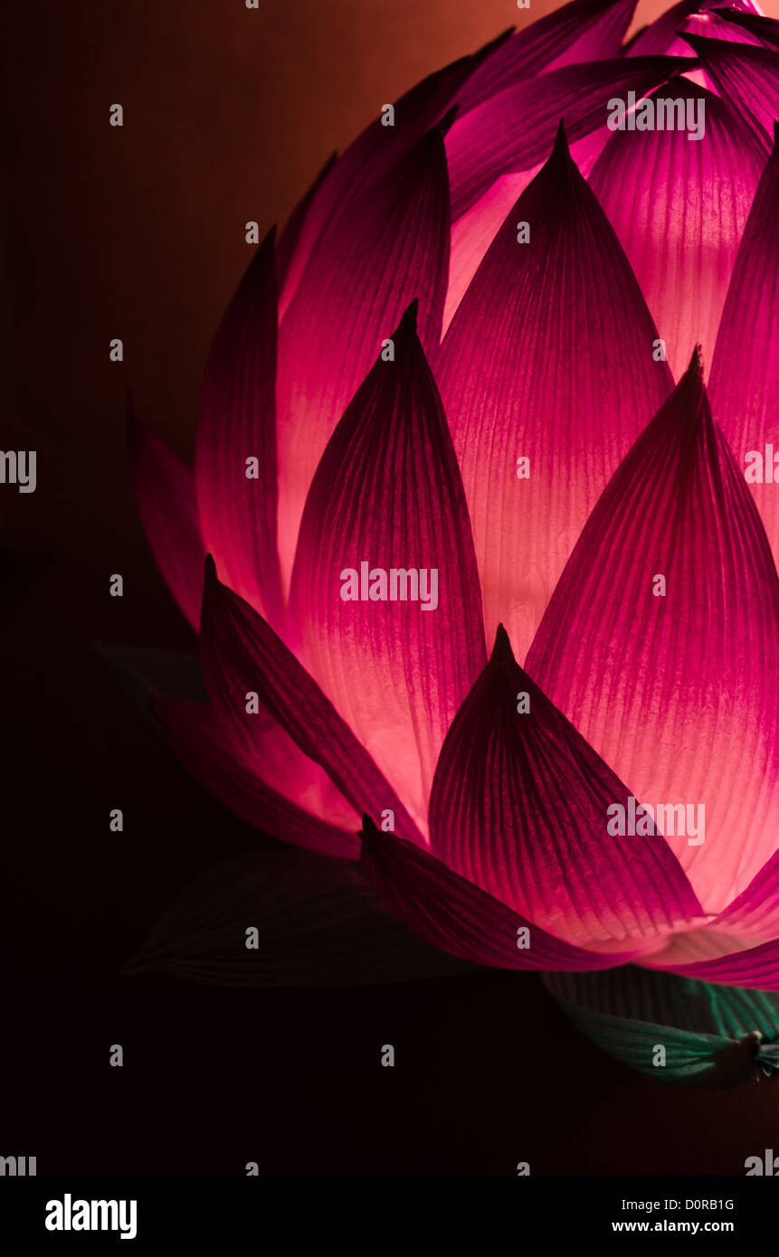 Chinesische Lotus Laterne für Mid Autumn Festival in kühlen Tönen Stockfoto