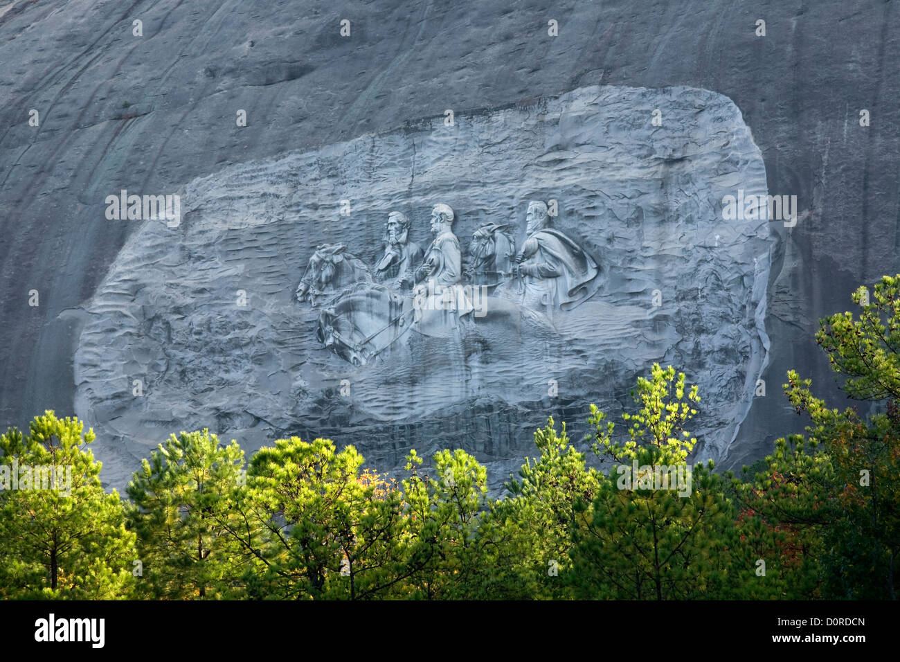 GA00175-00... Georgien - Basrelief Carving Bürgerkrieg Führer auf Stein Berg in der Nähe von Atlanta. Stockfoto
