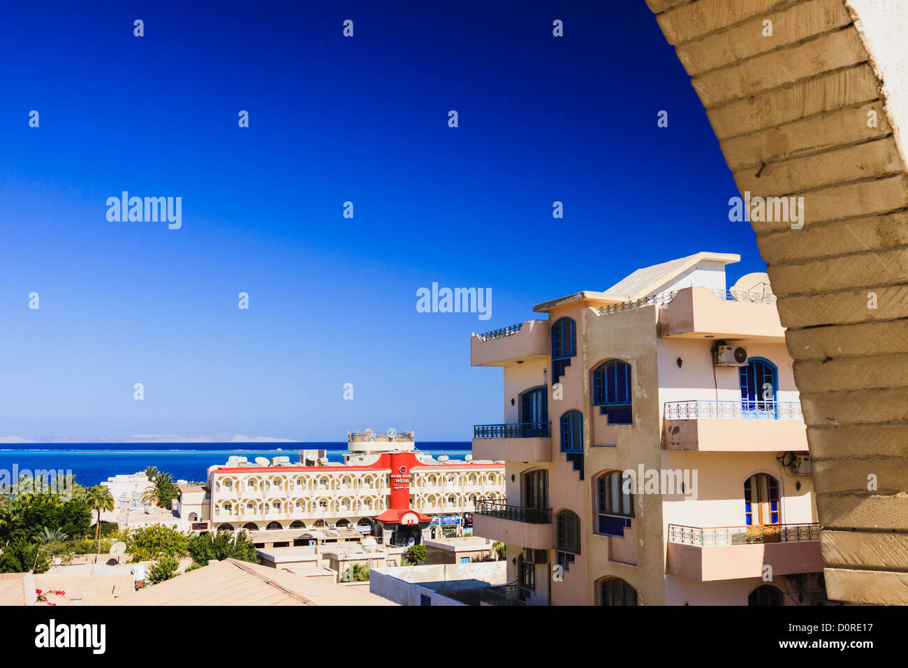 Hotels und Wohnhäuser in der Stadt von Hurghada Resort. Rotes Meer, Ägypten Stockfoto