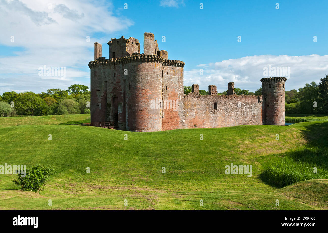 Schottland, Dumfries Nähe, Caerlaverock Castle, gebaut Ende 13C Stockfoto