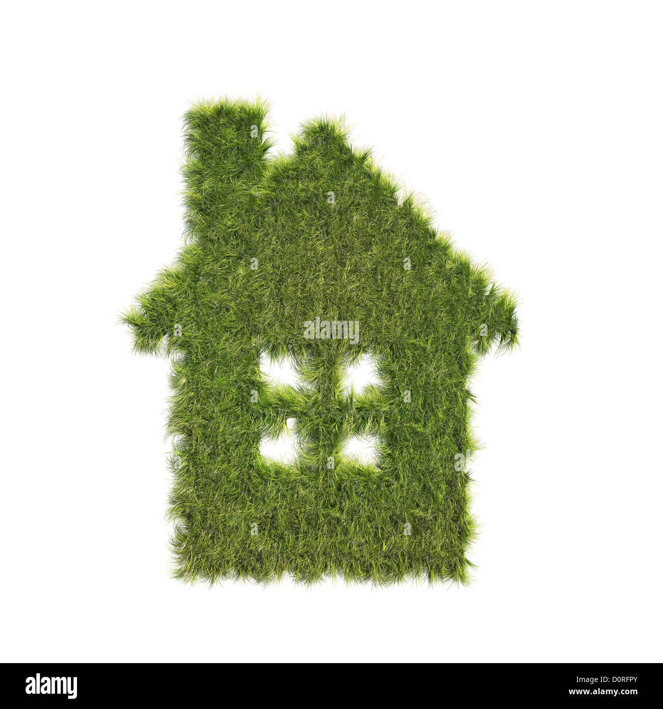 Haus Grass Patch geformt Stockfoto