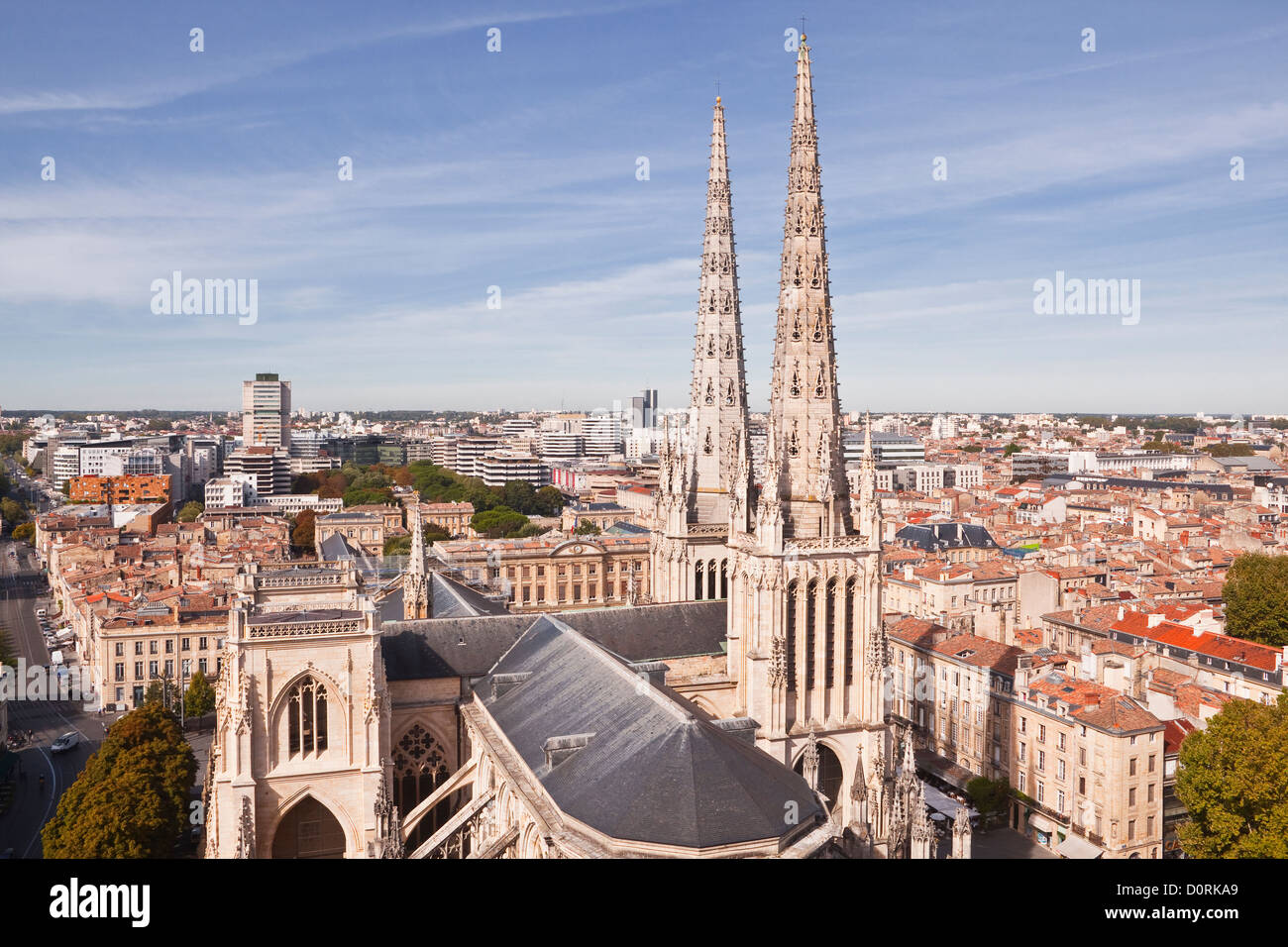 Blick auf die Kathedrale in Bordeaux, Frankreich. Stockfoto