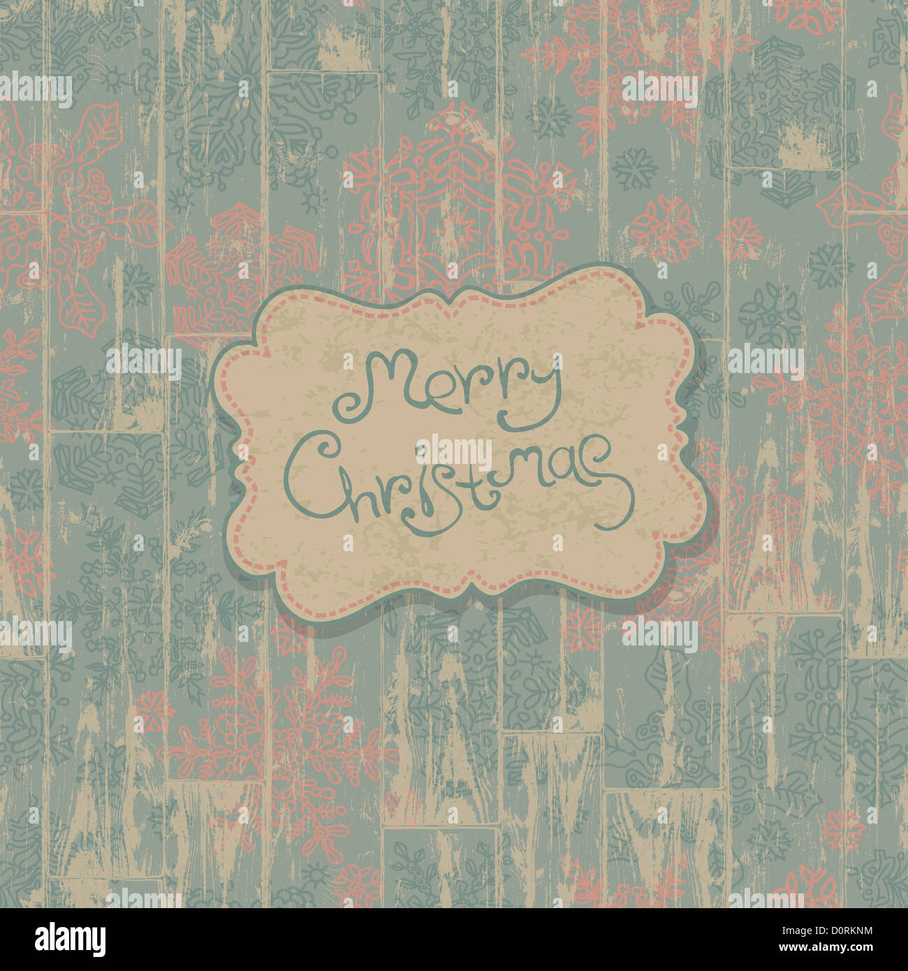Frohe Weihnachten Retro-Karte Stockfoto