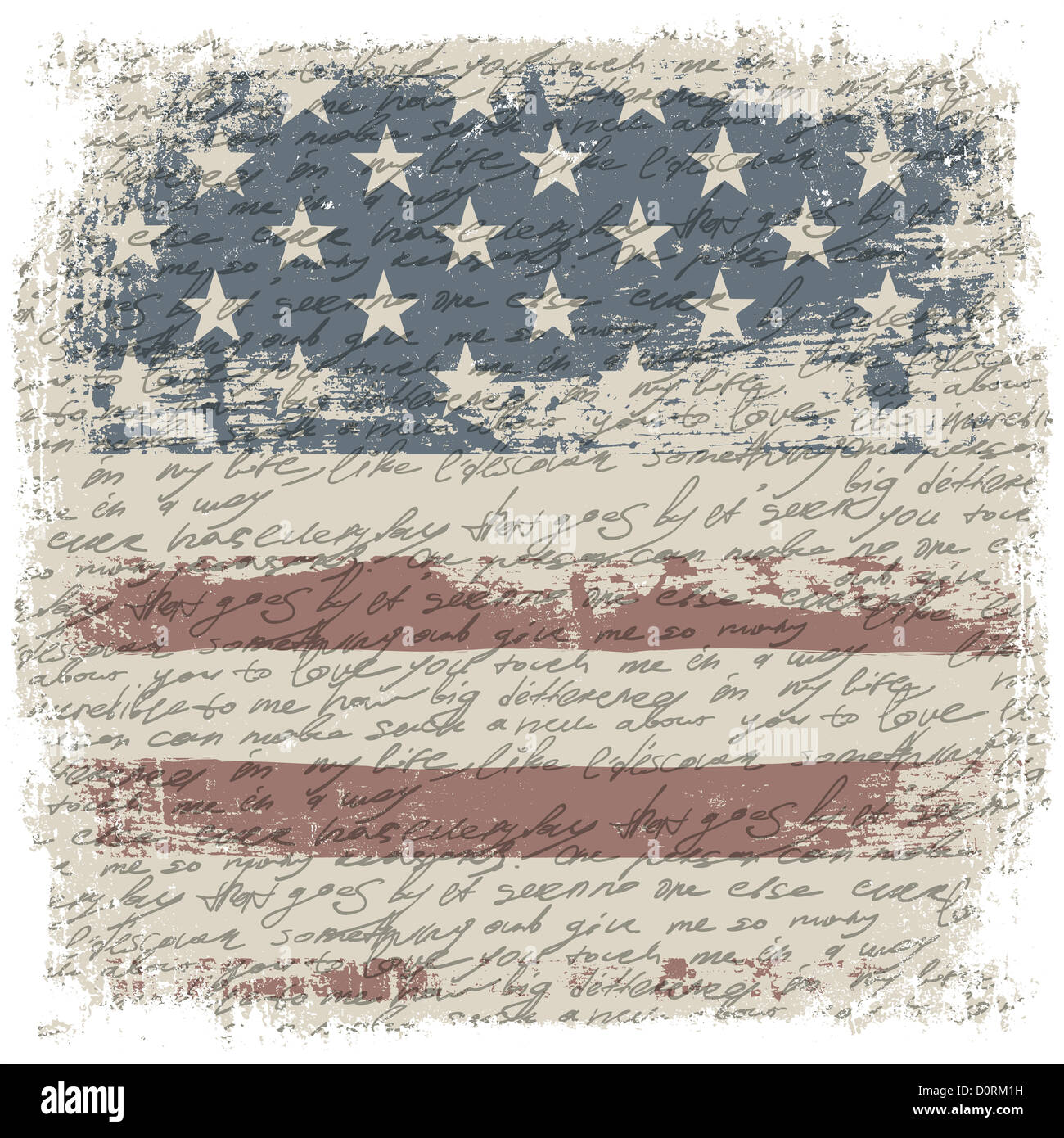 Vintage Usa-Flagge-Hintergrund mit isolieren Grunge Grenzen Stockfoto
