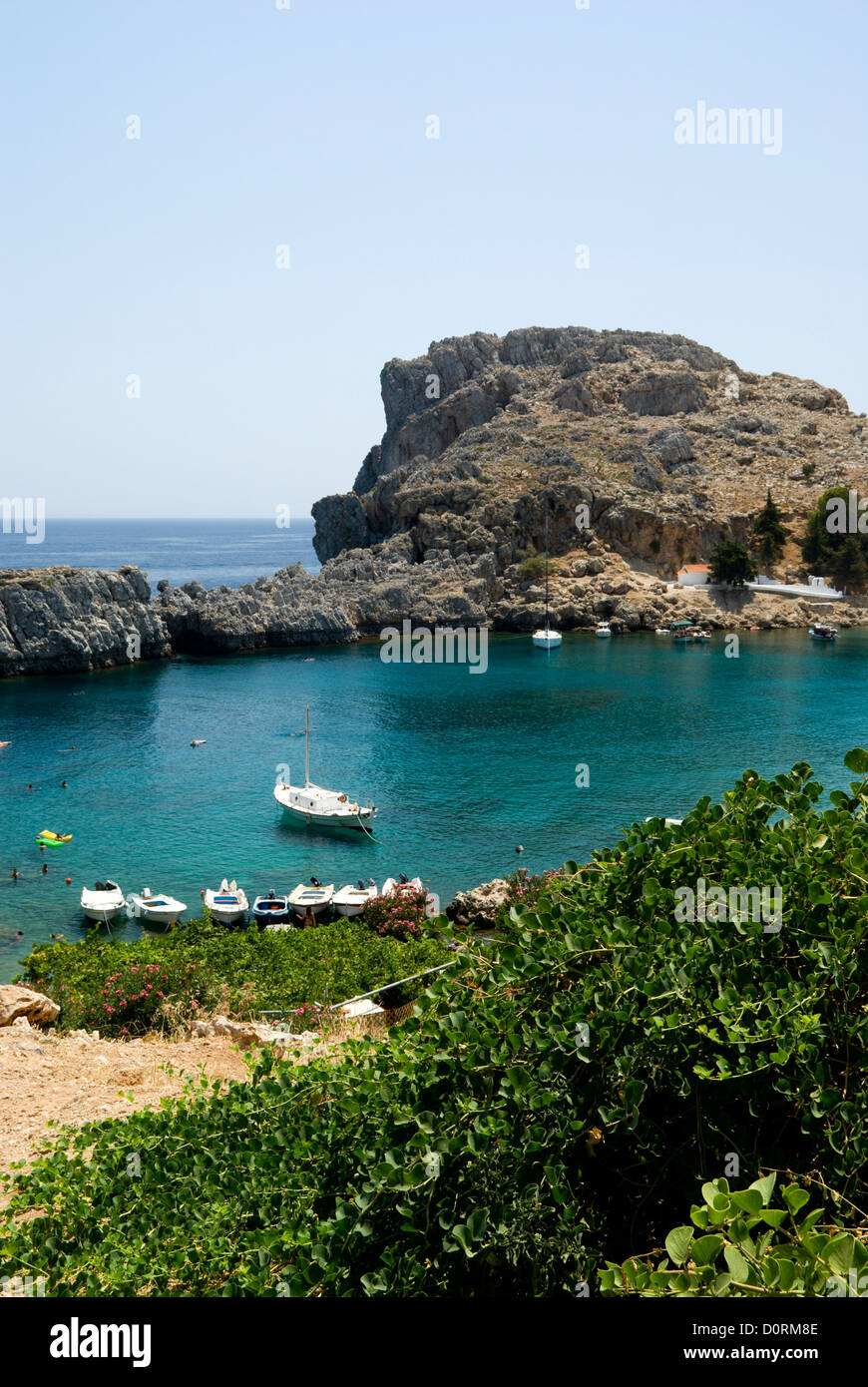 St Pauls bay Lindos Rhodos Dodekanes Inseln Griechenland Stockfoto