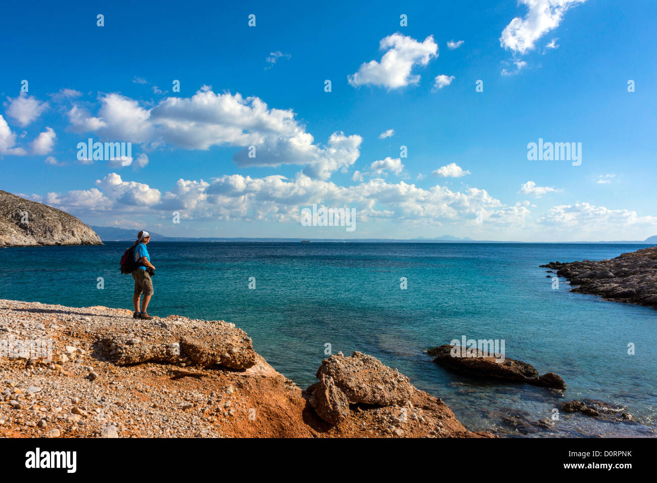 Einsame Küste Kalymnos, Griechenland Stockfoto