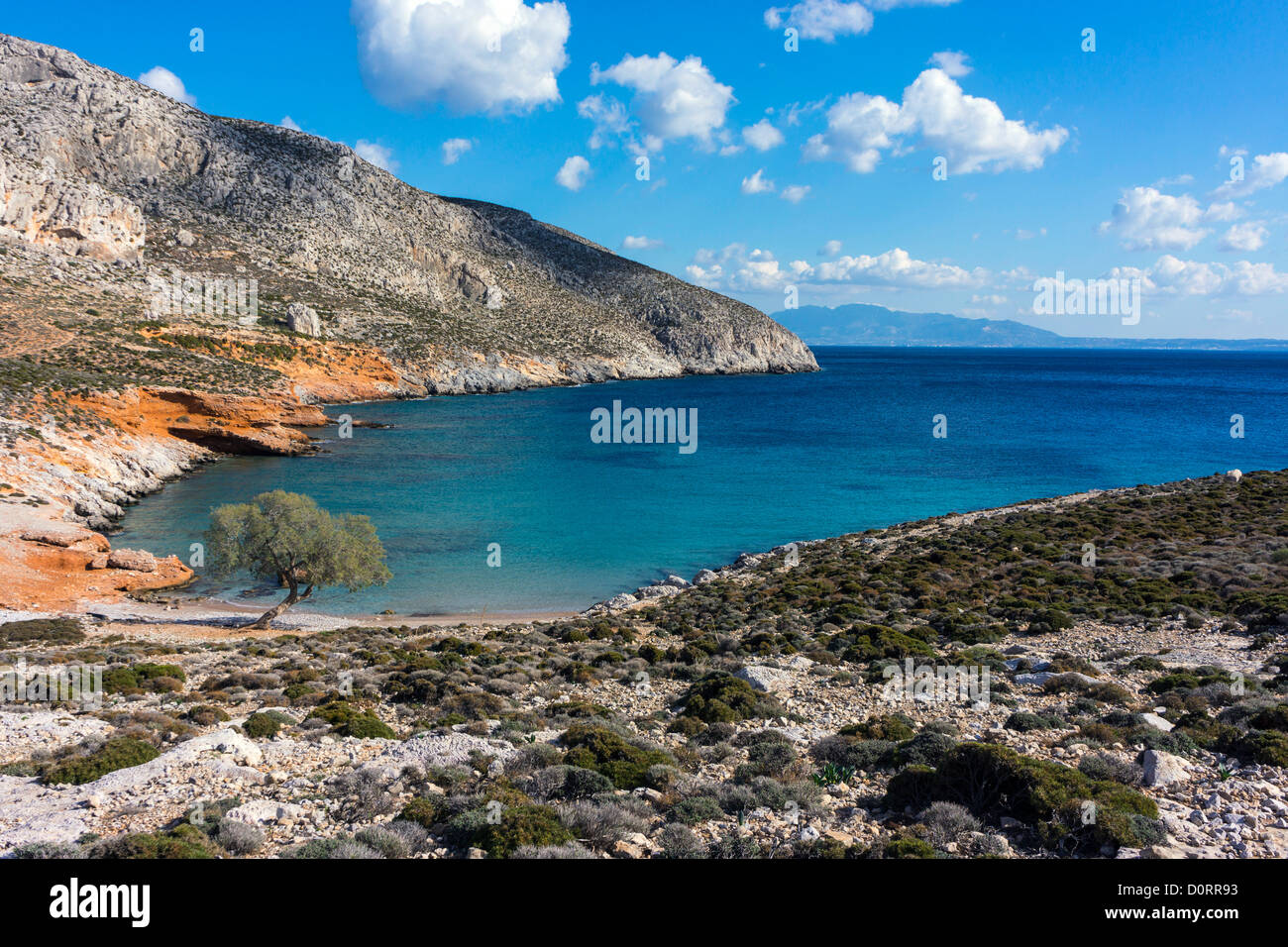 Verlassener Strand, Kalymnos, Griechenland Stockfoto