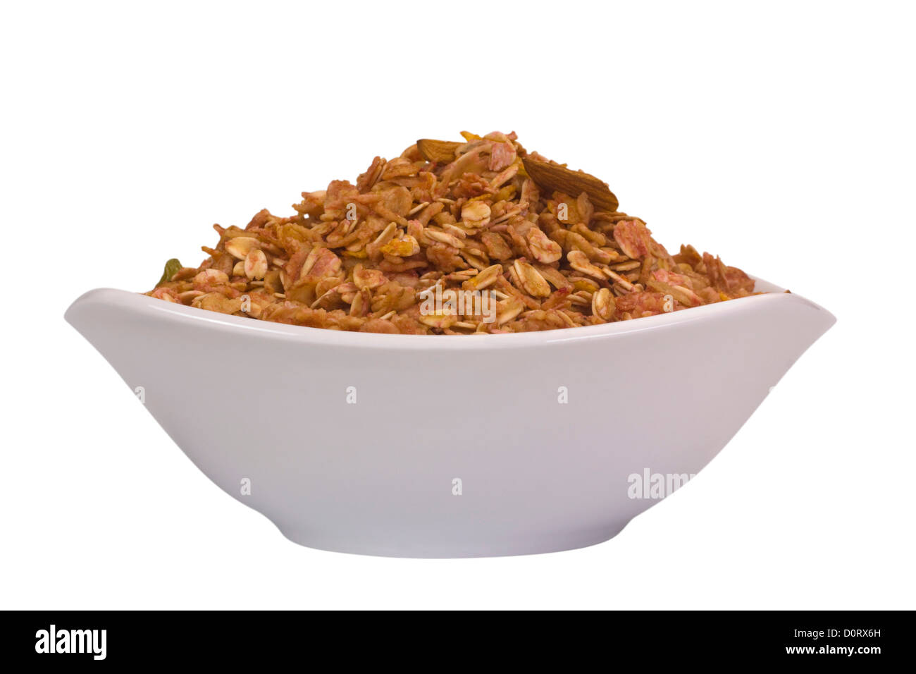 Nahaufnahme einer Schüssel gemischten Flocken Stockfoto