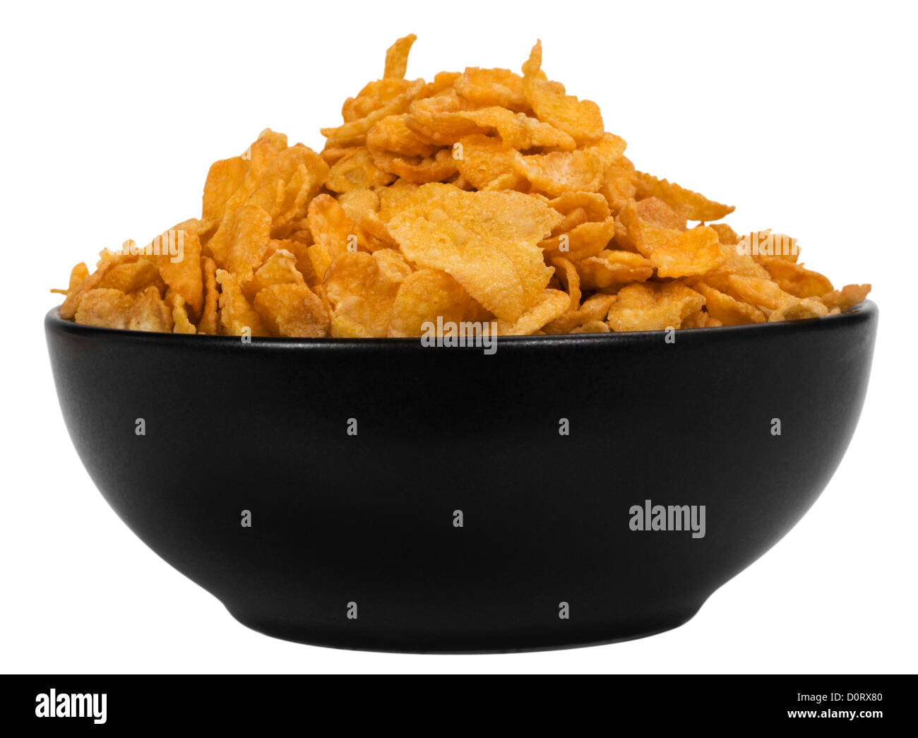 Nahaufnahme einer Schüssel Cornflakes Stockfoto