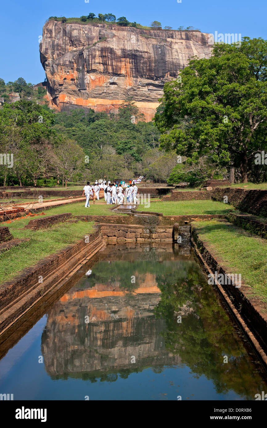 Sigiriya-Felsen (UNESCO-Weltkulturerbe). Sri Lanka Stockfoto