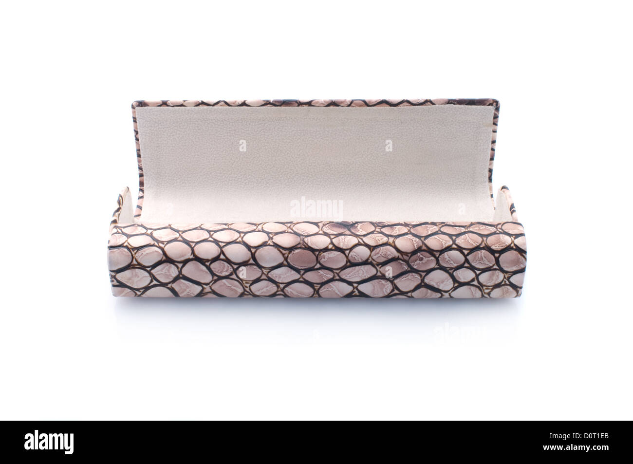 Braune leer Brillenetui Stockfoto