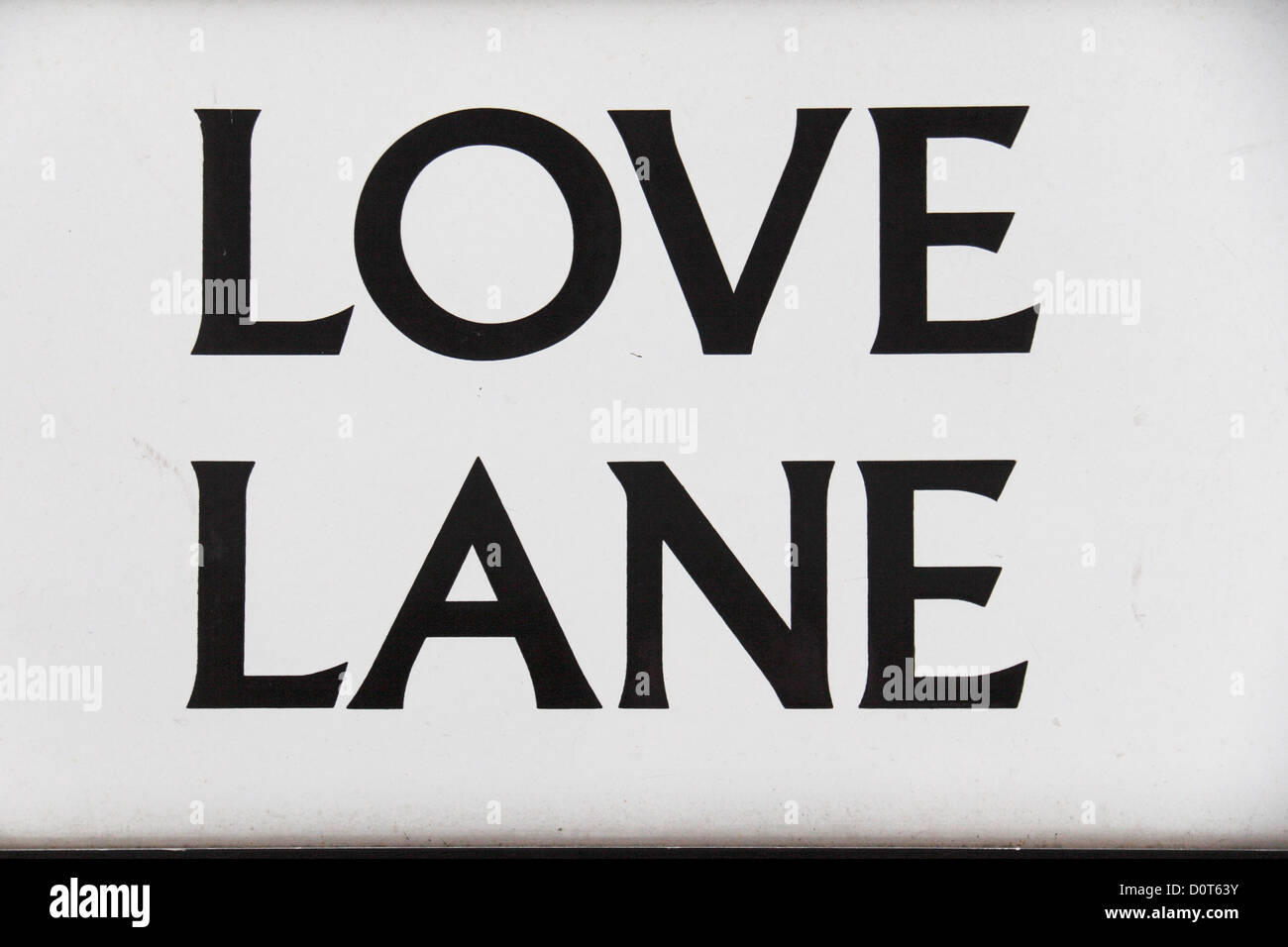 Nahaufnahme der ein Schild für "Love Lane", City of London, EC2, UK. Stockfoto