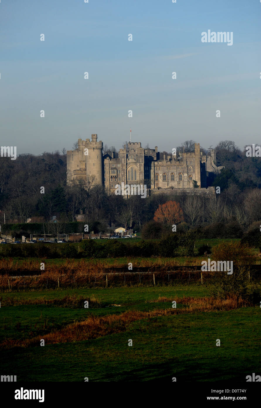 Fernblick über Arundel Castle in West Sussex UK Stockfoto