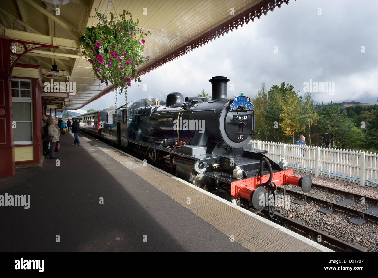 Aviemore Bahnhof, Strathspey Railway in den schottischen Highlands, Schottland. UK Stockfoto