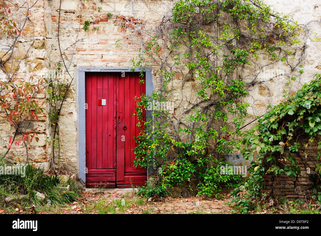 architektonisches Detail Architektur Ziegel Ziegel Gebäude geschlossen bunte textfreiraum Hütte Landschaft Tür Eingang Stockfoto