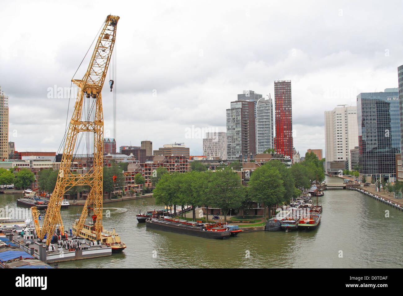 Leuvehaven Hafen, Rotterdam, Niederlande Stockfoto