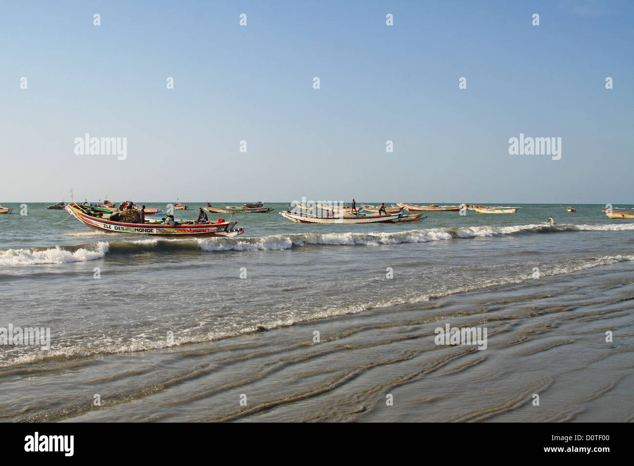 Der Strand von Tanji Fischerdorf, Gambia, Westafrika Stockfoto