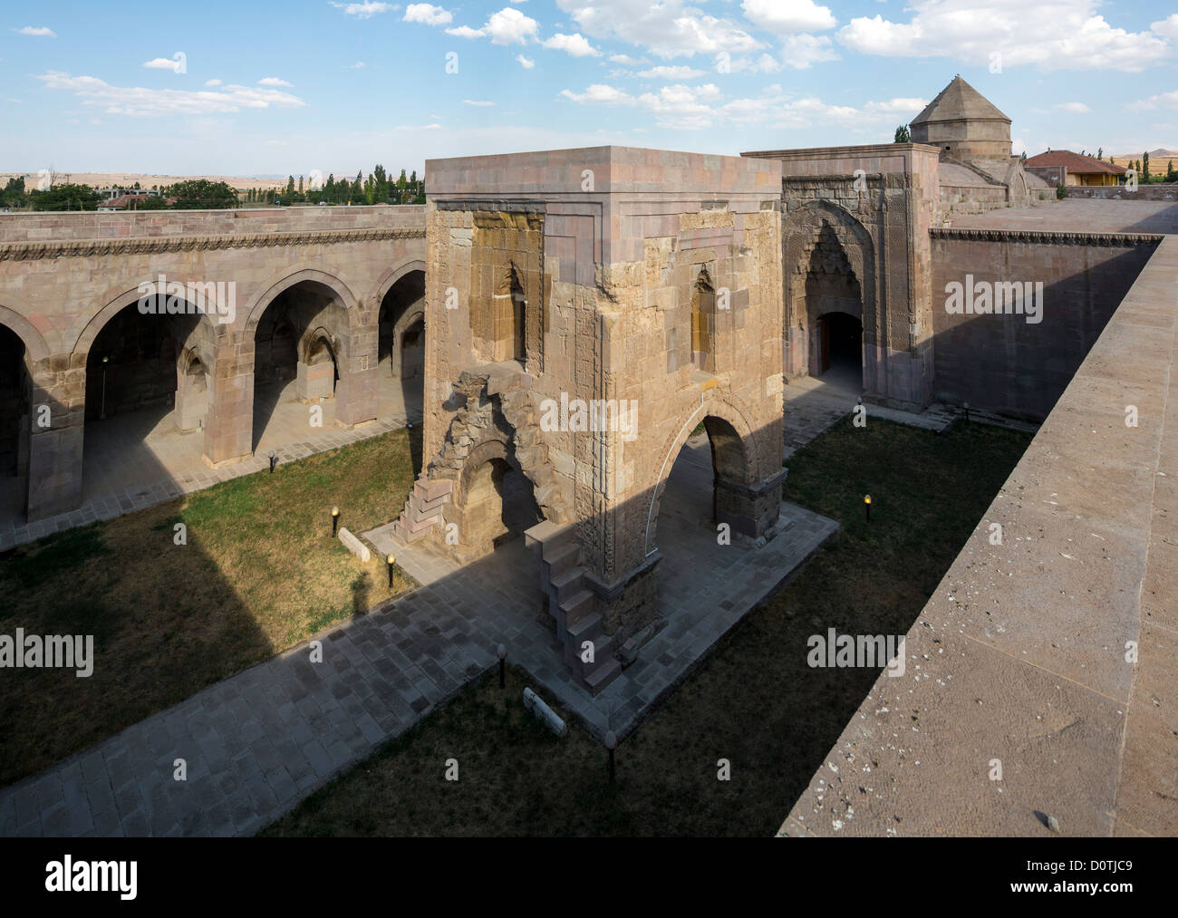 Blick auf Innenhof, Sultan Han, Palas, Kayseri Sivas Road, Türkei Stockfoto