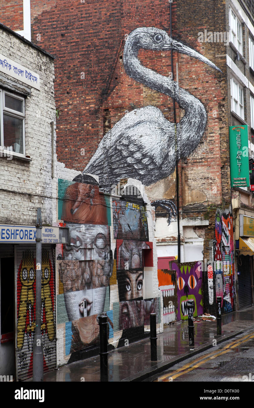 Graffiti Und Urban Art Of Brick Lane London England Bereich Im
