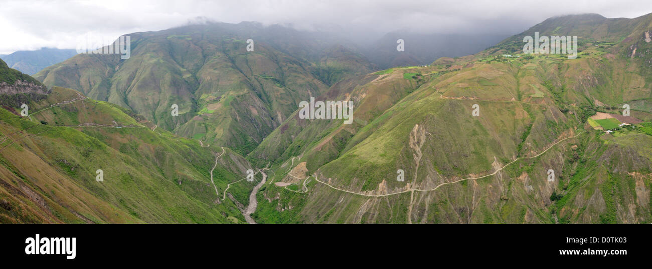 Pass, steil, Straße, Hinterland, Berge, Anden, remote, Canyon, Pasto, Anden Berge, Kolumbien, Südamerika Stockfoto