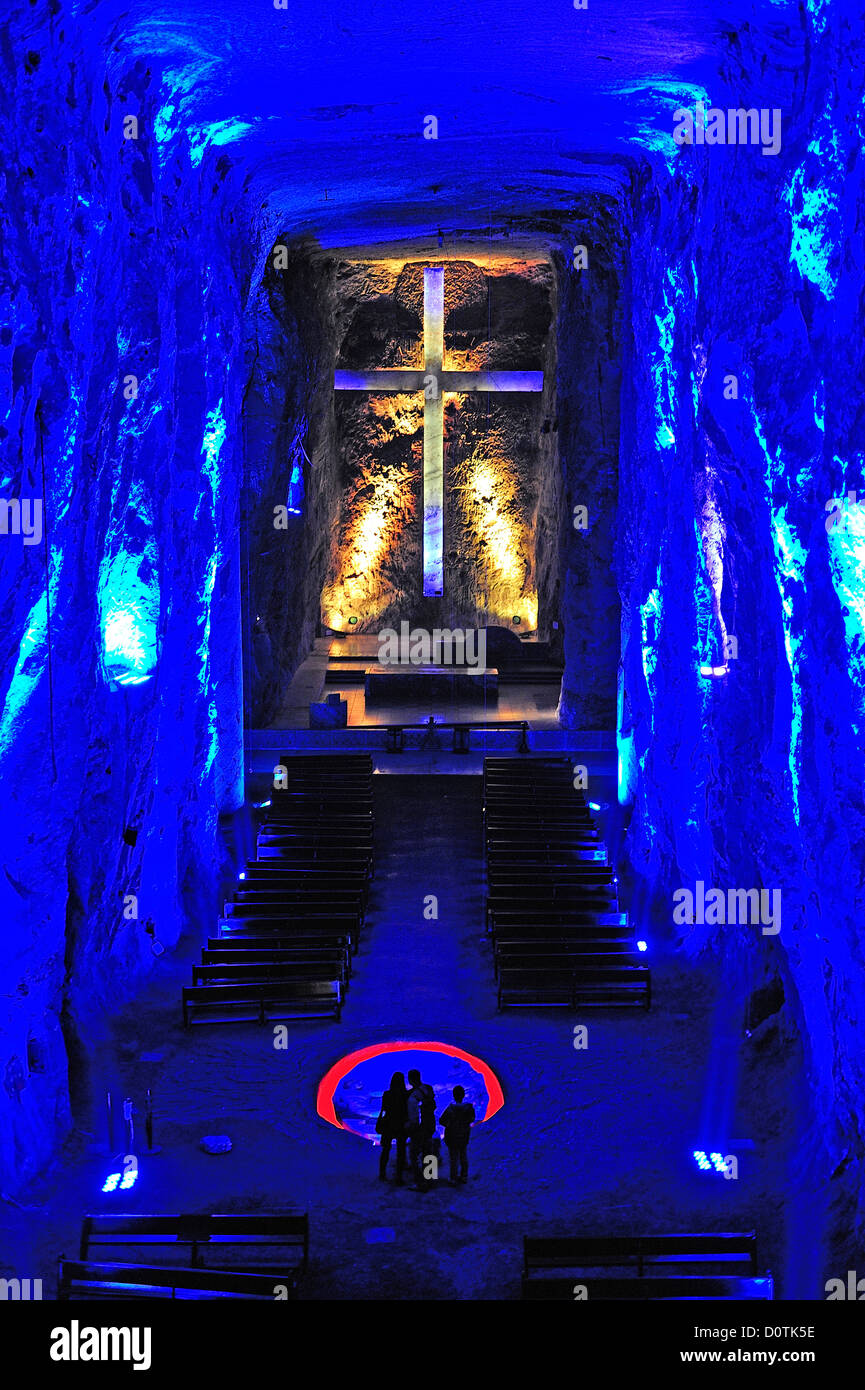 Höhle, Salzbergwerk, Kirche, Salz-Kathedrale Zipaquira, Kolumbien, Südamerika Stockfoto