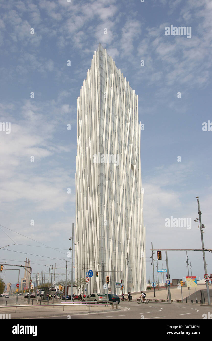 Spanien, Barcelona, modern, Wohnblock, Hochhaus, Diagonal, Zero, Turm, Turm, Architektur Stockfoto