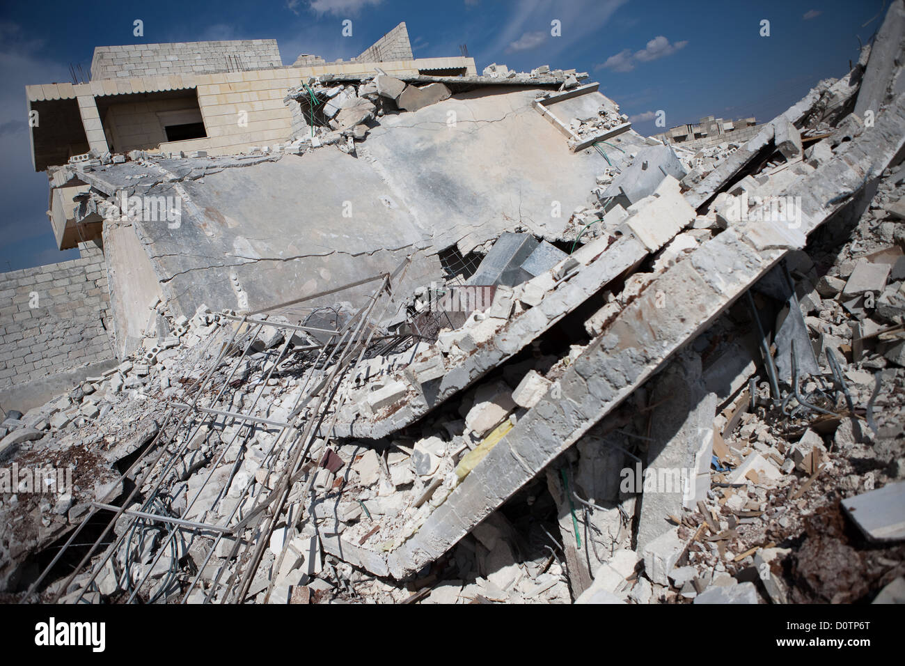 10.05.12, Azaz, Syrien. Bombe beschädigten Haus in Azaz. Stockfoto