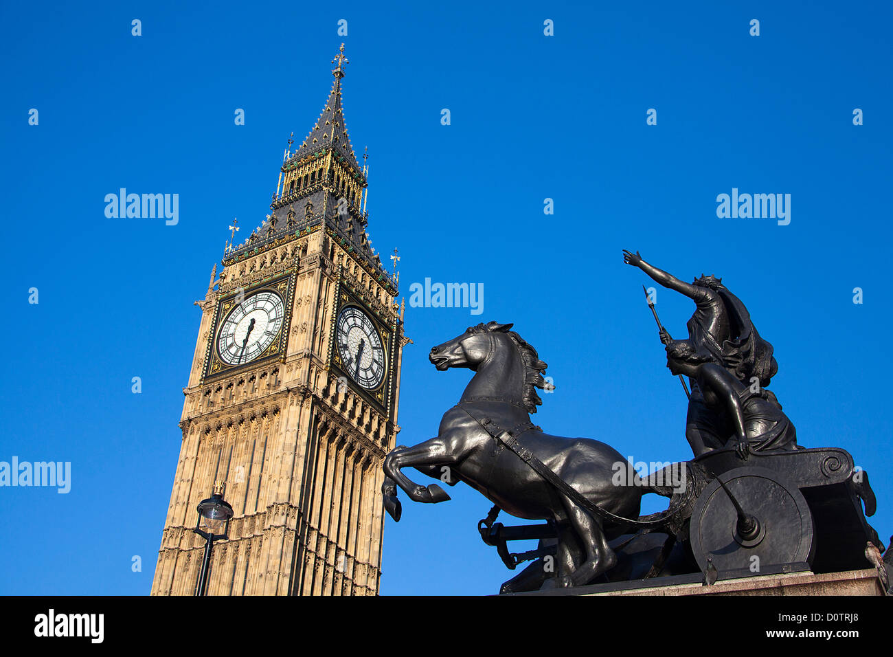UK, Großbritannien, Europa, Reisen, Urlaub, England, London, City, Westminster-Palast, Big Ben, Uhr, Wahrzeichen, Statue, Stockfoto