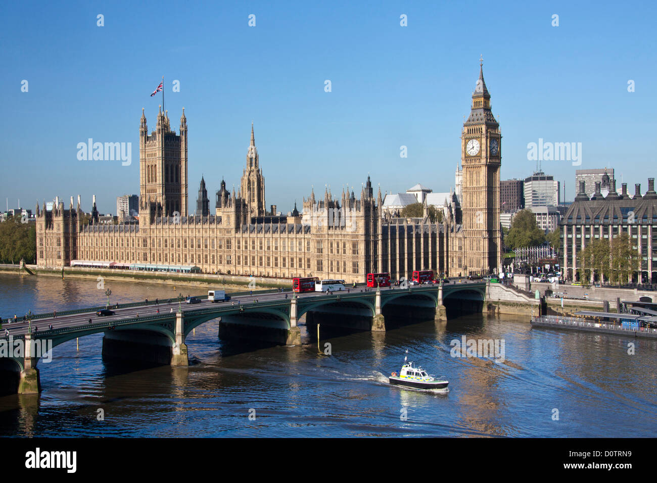 UK, Großbritannien, Europa, Reisen, Urlaub, England, London, City, Palace of Westminster, Houses of Parliament, Big Ben, Fluss, Stockfoto