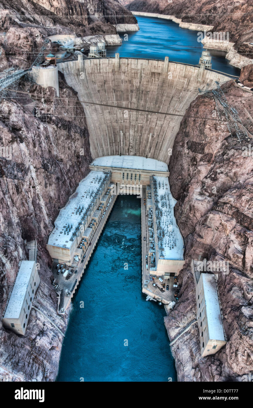 Hoover Dam, Lake Mead, Arizona, USA, USA, Amerika, Nevada, Grenze, Dam ...