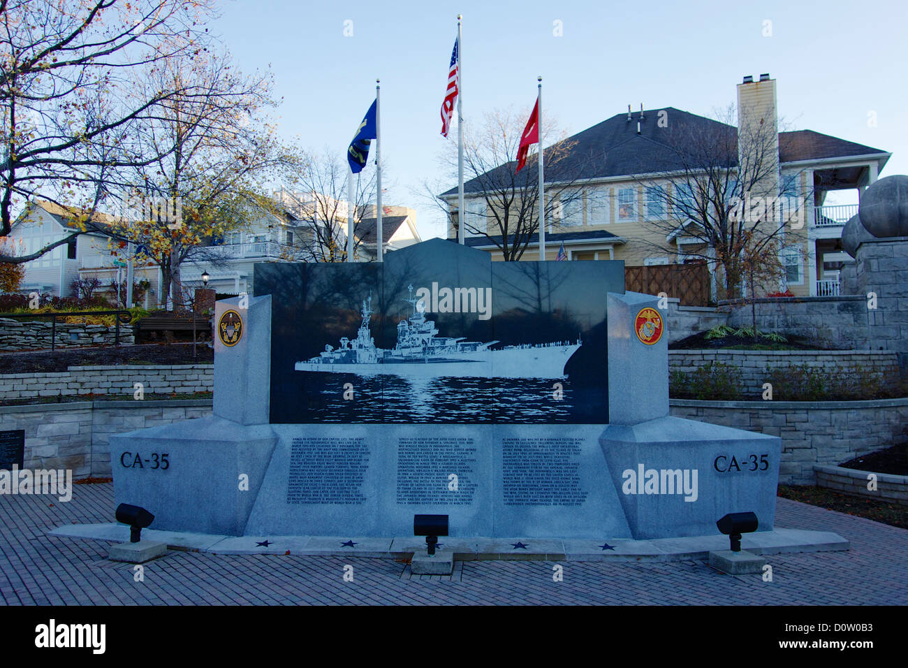 USS Indianapolis Memorial. Indianapolis, Indiana Stockfoto