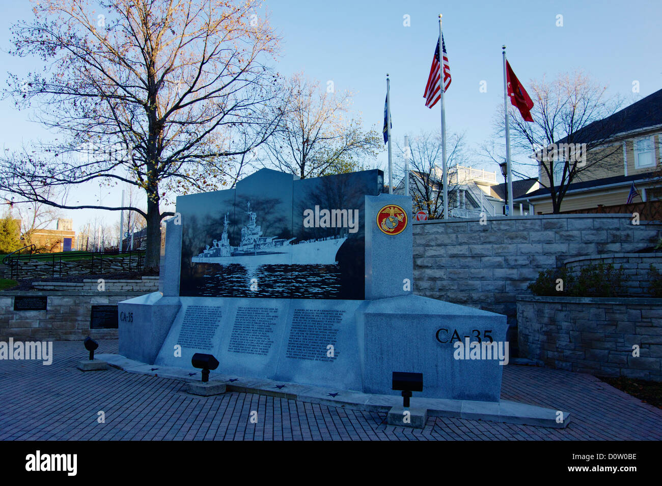 USS Indianapolis Memorial. Indianapolis, Indiana Stockfoto