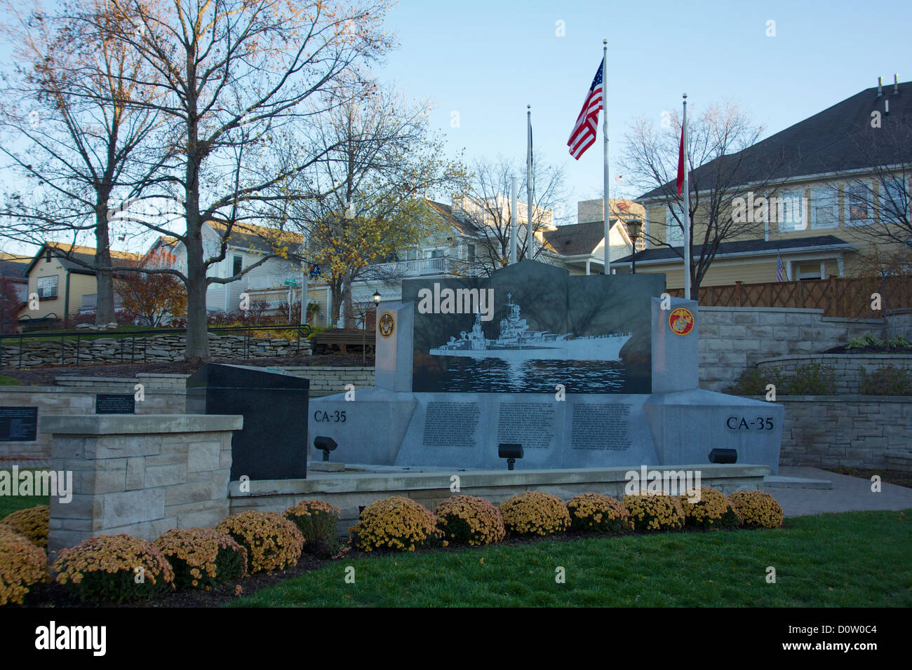 USS Indianapolis Memorial. Indianapolis, Indiana Stockfoto