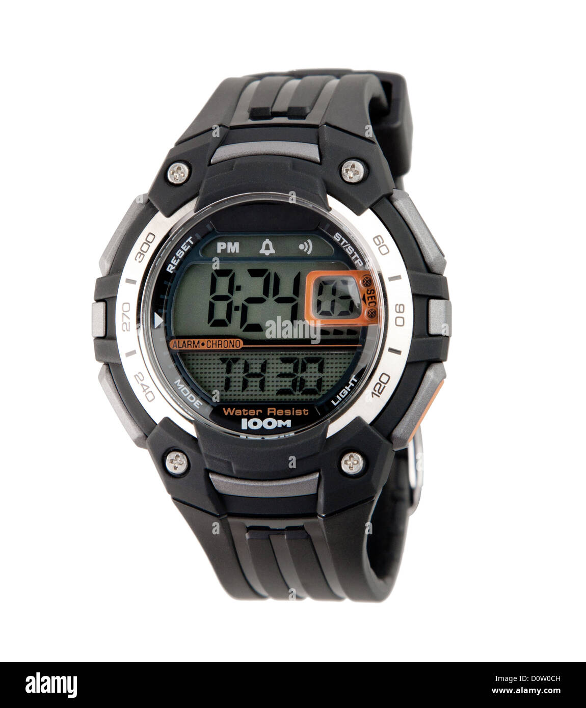 Smart Sport Armbanduhr für Männer isoliert Stockfoto