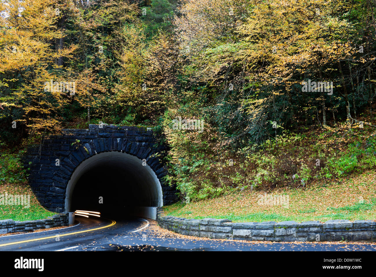 Tunnel in Smoky Mountains Nationalpark Stockfoto