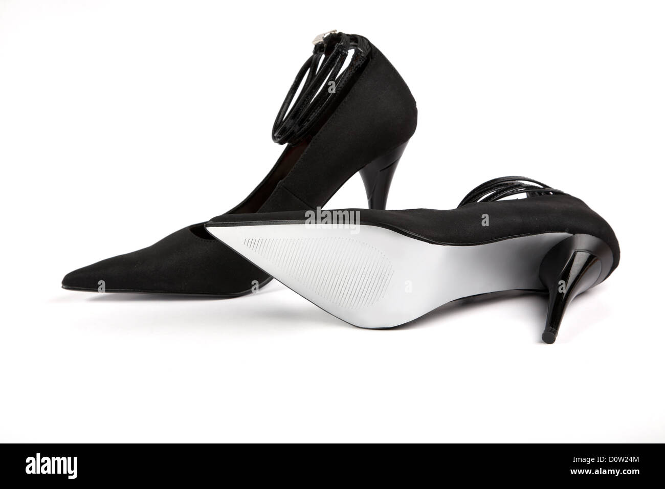 Frau Schwarz Schuhe Stockfoto