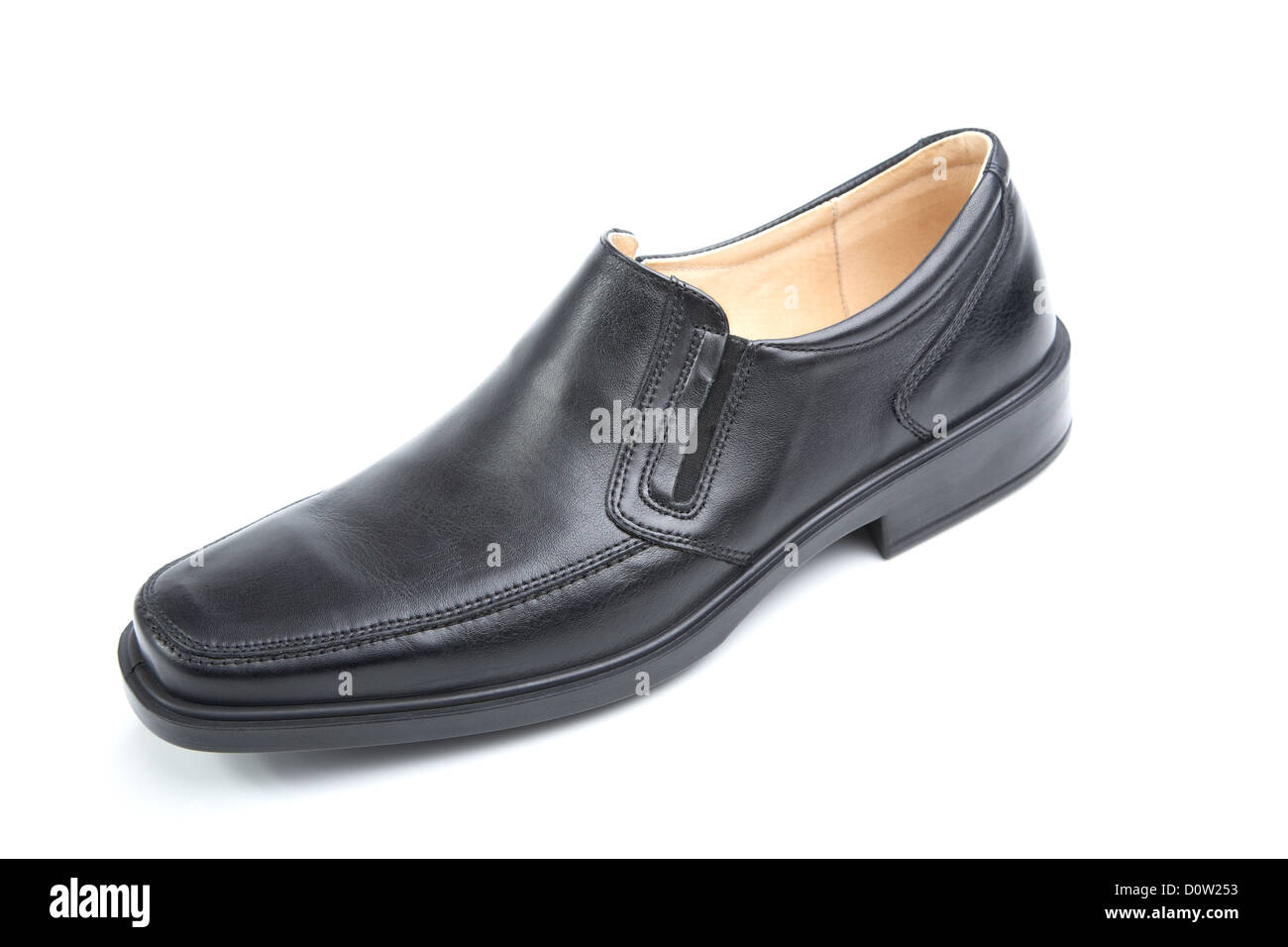 schwarzer Mann Schuhe isoliert Stockfoto